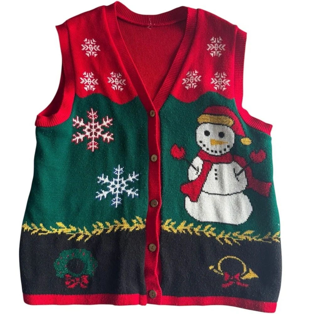 Festive Snowman Knit Vest